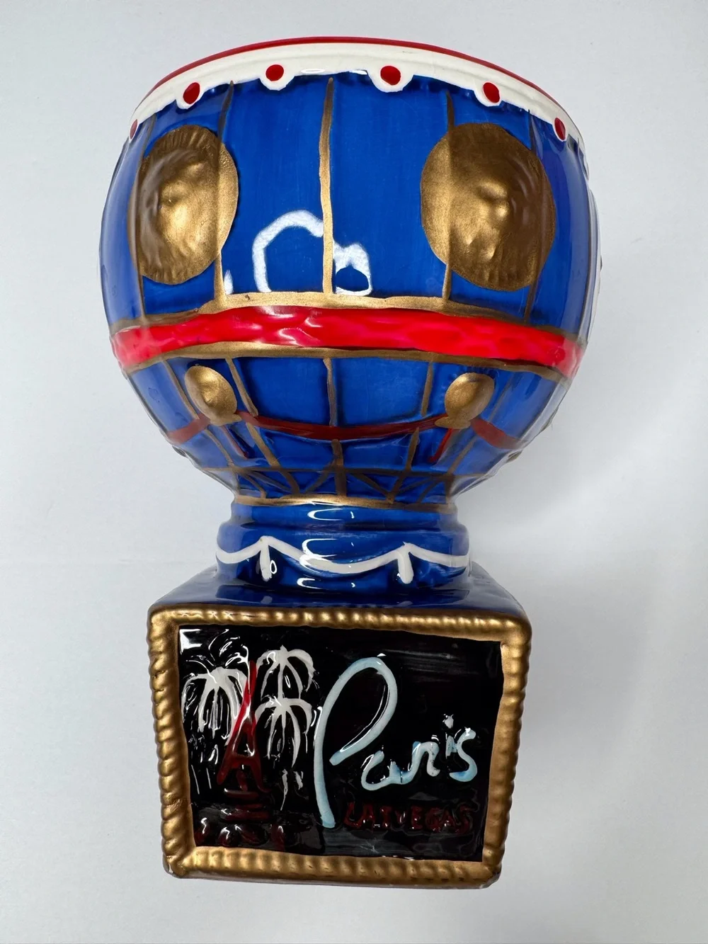Paris Las Vegas Hot Air Balloon Souvenir Ceramic Drink Cup with Locking Lid